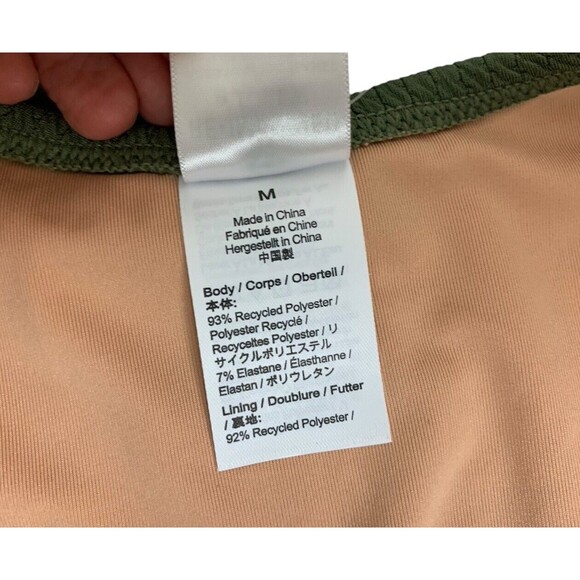 New! J.CREW Textured Curved Waist Cheeky Bikini Bottom Size Med Safari Green - Picture 6 of 8